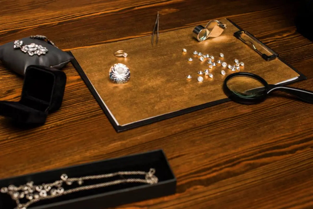 Exquisitely carved diamonds on the table.