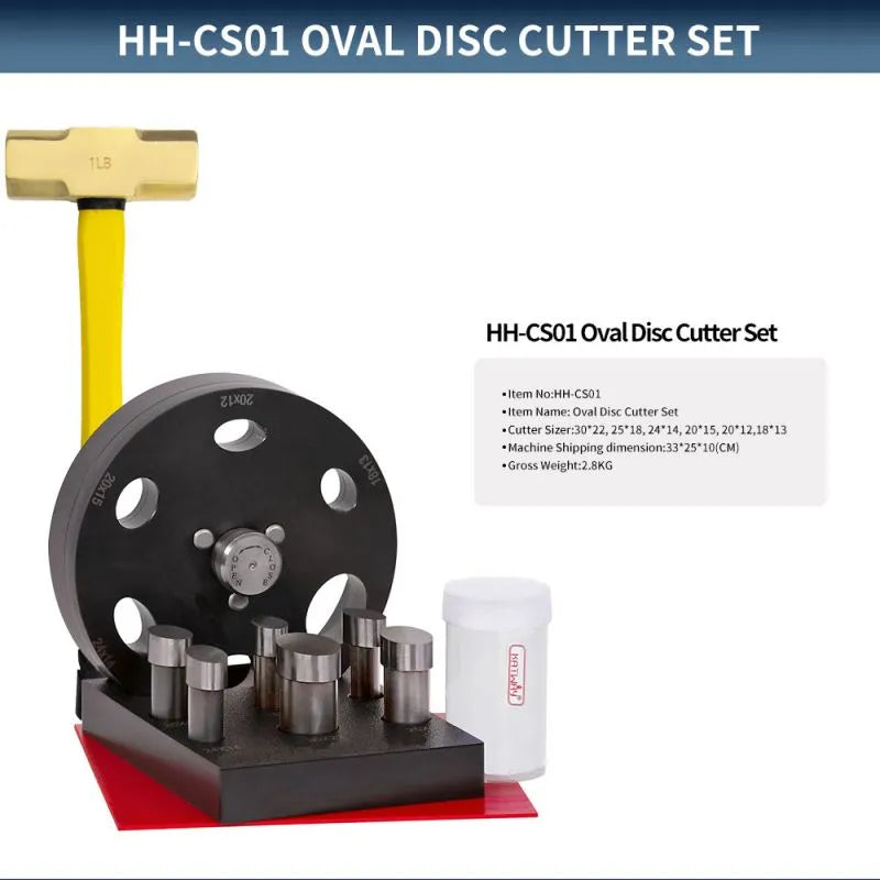 Oval Disc Cutter Set with Brass Hammer for Precision Metalworking, HH-CS01