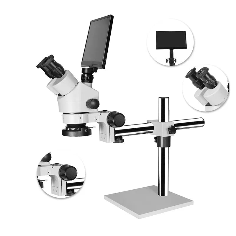 Trinocular Stereoscopic Microscope with Single Arm Boom Stand, HH-MS02B