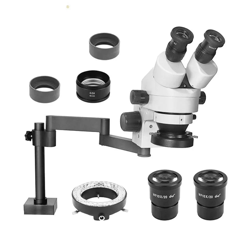 Binocular Stereo Zoom Microscope with Clamping Articulating Arm Stand, HH-MS03A
